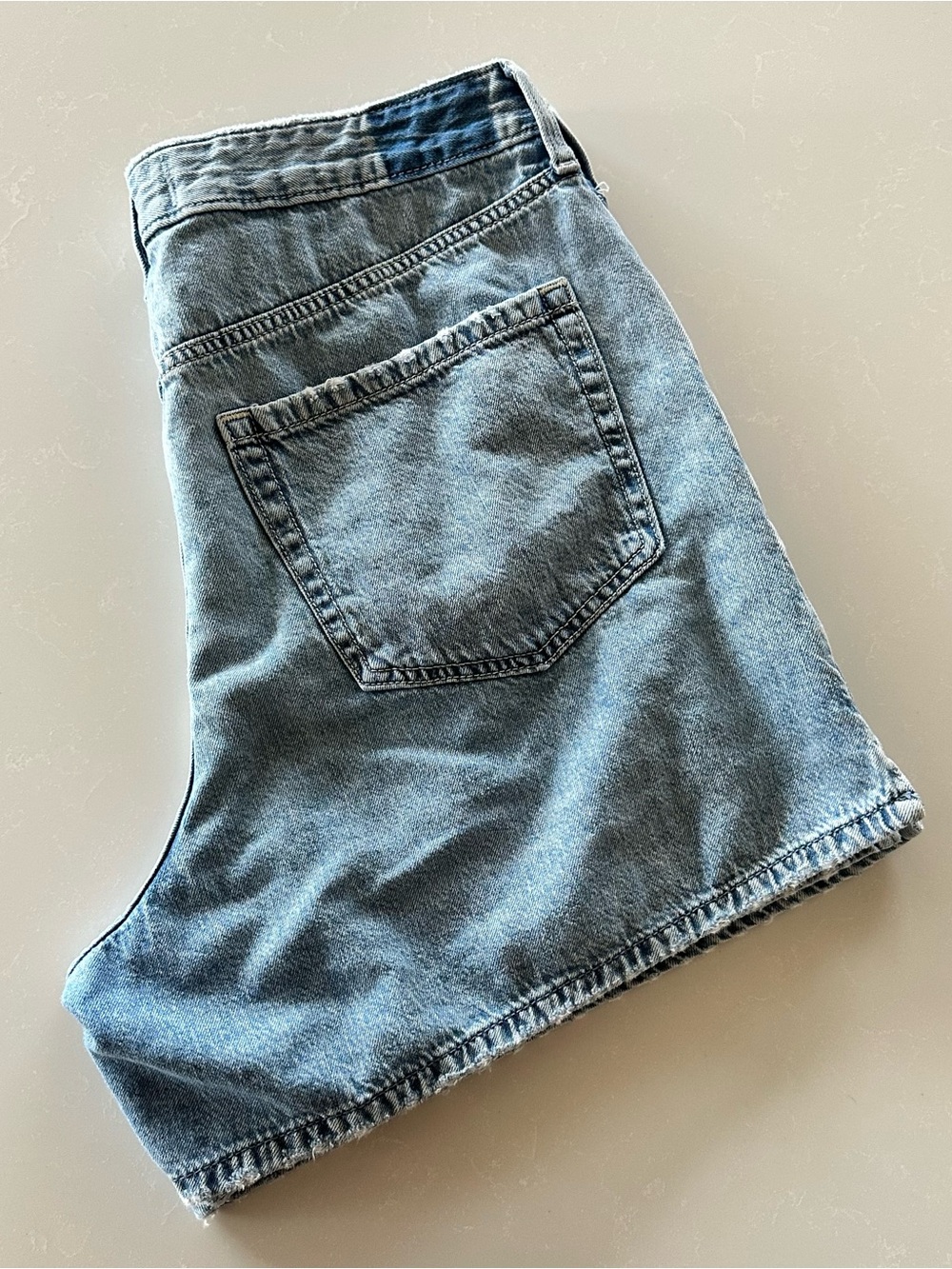 Hollister Washed Light Blue Denim Shorts - Picture 3 of 3